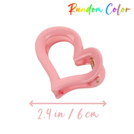10 PCS Heart Hair Claw, Small Hair Clip Accessory, Random Color Jaw Claw Hairpin for Women Thick Hair
