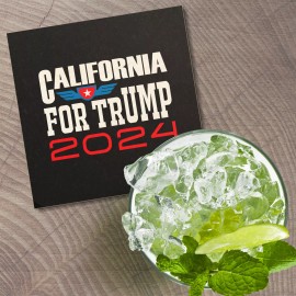 Unbranded California For Trump President Election 2024 4'' X 4'' Square Wooden Coaster