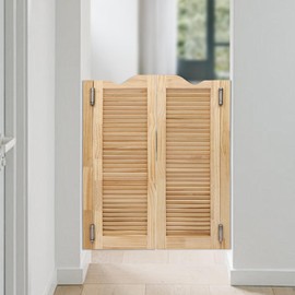 Undercat Swinging Door Cafe Doors Solid Wood Partition Door Double-hinged Two-Way Double Doors for Hallway Porch Kitchen Bar Pub Entrance Partition, 24.02 * 42.13 in, Wood Color