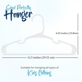 Utopia Home Kids Hangers 100 Pack - Plastic Baby Hangers for Closet - Childrens Hanger for Clothes & Infant Hanger for Closet - for Everyday Standard Use (White)