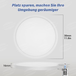 JONMONSM Ultra Thin LED Ceiling Light, 25 W Bathroom Lamp, Round, Flat Ceiling Light, 6000 K, 3900 lm, Modern Simple Lamp, Thin for Living Room, Bathroom, Bedroom, Kitchen, Balcony, Basement, Office,