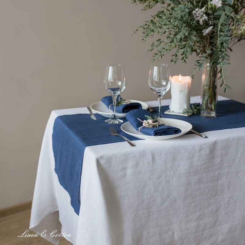 Linen & Cotton Hygge Table Runner Fabric Table Decoration 100%