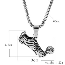 southbankstore Punk Football Shoe Pendant Necklace for Boys Hip Hop Pendant Mens Necklace Men Jewelry Zinc, Stainless Steel