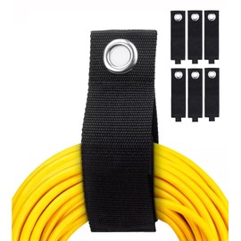 Heavy Duty Storage Straps,17-inch (6 Pack)- Extension Cord Holder Organizer, Rope Hanging Wall Storage,Straps for Hose Storage and Garage Wall Organization (17" (6-Pack))