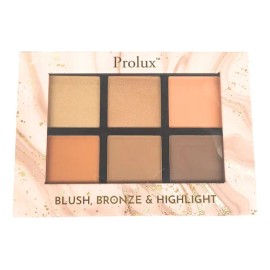 Paleta De Iluminador, Rubor Y Bronceador Prolux Marrón Claro