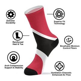 PMAIHNAS Trinidad and Tobago Flag Athletic Crew Socks Over the Calf Tube Socks Peformance Cushion For Men Women