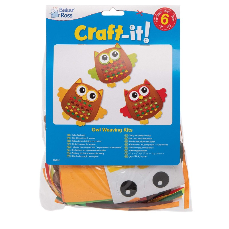 Baker Ross Craft Sets "Owl Weaving (6 Pieces) - Crafts