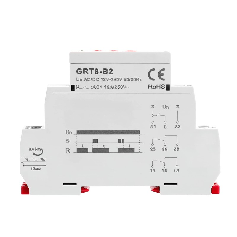 GEYA Delay Off Single Function Time Relay 2 Outputs 16A