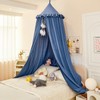 White Bed Canopy with Glowing Stars Princess Canopy Bed Curtains