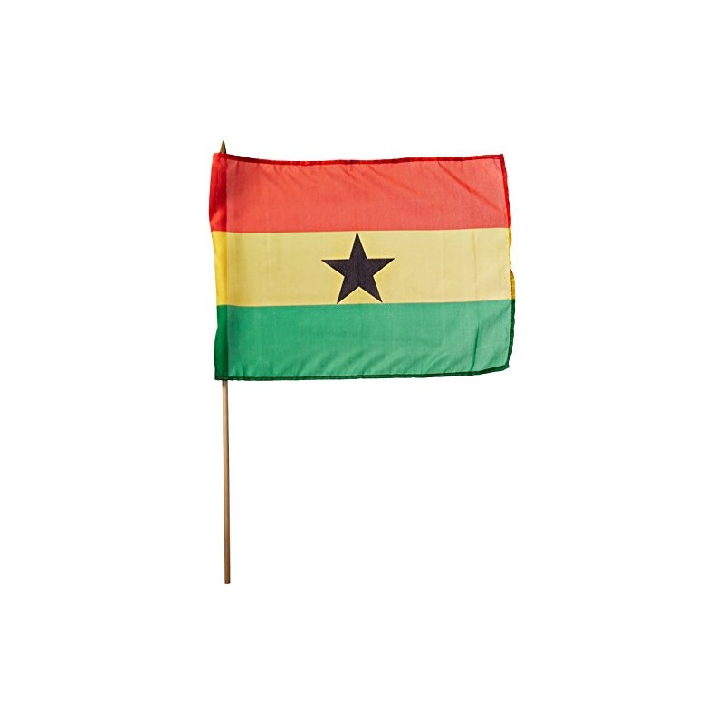 US Flag Store Ghana Flag 12 x 18 inch,Red, Yellow,