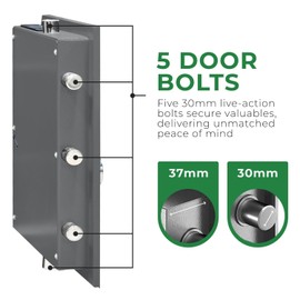 EconoHome Home Safe Heatproof Up to 1700°F - 2.7 Cu. Ft Interior Capacity with Smart Lock System, Master Key - Wall-Mounted Steel Fire Proof Safe for Home Documents, Cash, Jewelry, Documents, Grey