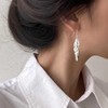Cybche Boho Olive Leaf Earrings Dangle Silver Leaves Earrings Cluster