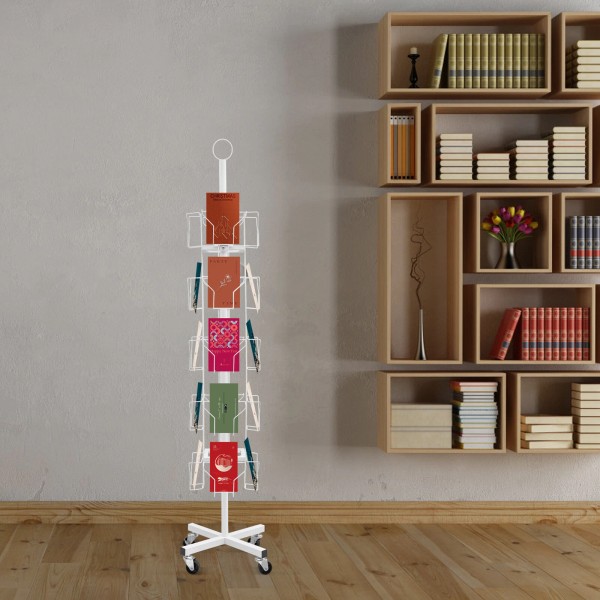 OCASAMI Greeting Card Rack Spins 20Pocket White Retail Display 8"x6''