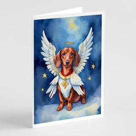 Caroline's Treasures Dachshund My Angel Greeting Cards Pack of 8 Blank Cards with Envelopes Whimsical A7 Size 5x7 Blank Note Cards