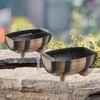 YI 2 Pack Rustic Half Barrel Planters, 16.34x11.81x7.28 Inches Plastic