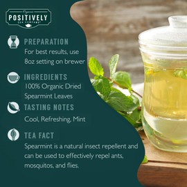 Organic Positively Tea Company, Spearmint Herbal Tea, K-Cup Compatible, 96 Pods
