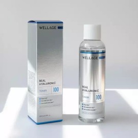 Wellage 웰라쥬 리얼 히알루로닉 100 토너 200ml 1개 Wellage Real Hyaluronic 100 Toner 200ml 1 Piece