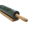Fox Run Marble Rolling Pin and Base, Green 2.5 x