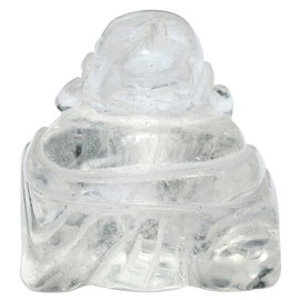 SUNYIK Rock Quartz Hand Carved Happy Buddha Statue Pocket Specimen Sphere Figurine Decor 1.5"