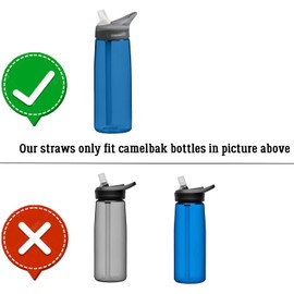Miracredo 4 PCS Reusable Straws for CamelBak Eddy 25oz & 32oz Insulated Water Bottles, BPA Free, Easy to Clean, Hard Thick Plastic Straws for Camelback, Included Straw Cleaner Brush & Stickers