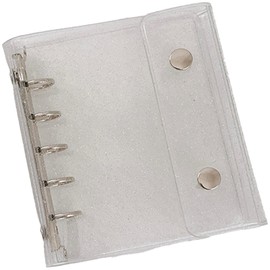 Alpha Depot Sticker Album M5 Mini Binder Transparent Clear For Girls Removable Sticker Storage Notebook Type 5-Hole Ring System Double-Sided Usable Pockets Collection Storage (M5 Binder Single Item)