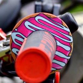 GripDonuts.com MX Grip Donuts for Dirt Bike Motorcycle BMX - Pink Swirl Doughnut