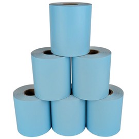 EPSON TM-L90, TM-L90(II), Star TSP654, Bixolon SRP-S300 - Blue Sticky Thermal Paper - 3 1/8" x 120' - 6 rolls/case - and other liner-free compatible thermal printers!