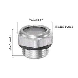 sourcing map Air Compressor Oil Level Indicator Sight Glass 3/8 Inch Aluminium Liquid Indicator Window