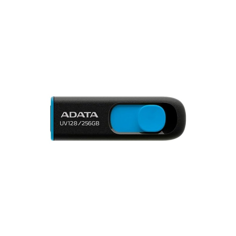 ADATA Memoria Flash UV128 256GB USB 3.0 Negro/Azul (AUV128-256G-RBE)