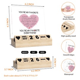 Gifts for Him Her Boyfriend Girlfriend-Block Calendar Desk Accessories for Men Women Fiance Couple Lover Wife Husband Wedding Christmas Valentines Birthday