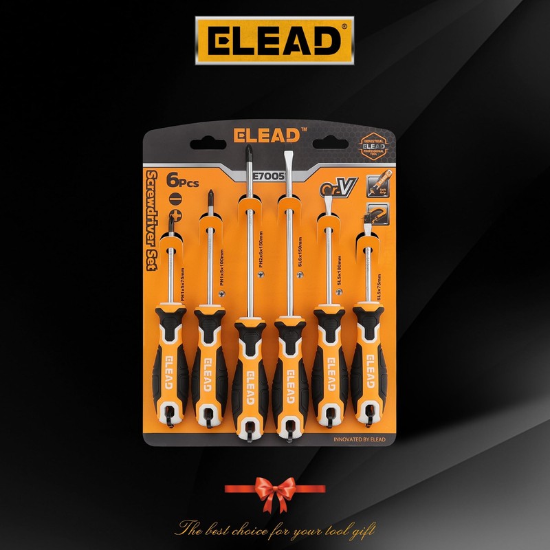 6-Piece Magnetic Screwdrivers Set, 3 Phillips and 3 Slotted Tips