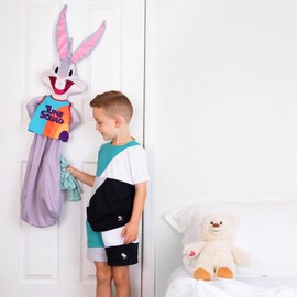 Franco Kids Room Laundry Plush Hanging Happy Hamper, One Size, Space Jam 2 A New Legacy