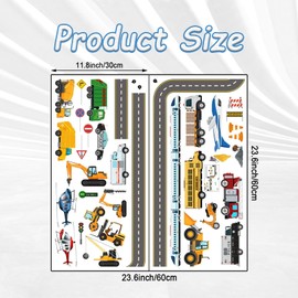 Car Wall Stickers Kids, Road Tape and Cars Wall Stickers Boys Bedroom Accessories, Vehicle Sticker Boy Room Wall Stickers, Transport Cars Truck Wall Decals for Kids Boys Bedroom Playroom Baby Nursery