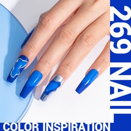 MelodySusie Thick Blue Gel Nail Polish,0.5fl oz Royal Blue Nail Polish Gel Spring Summer Navy Blue Color 269, Soak Off UV LED Nail Lamp Gel Polish Nail Art Starter Manicure Salon DIY At Home 0.5 Fl Oz