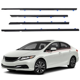 No Brand Car Window Weather Stripping Molding Trim Belt, Compatible w Honda Civic 2012-15