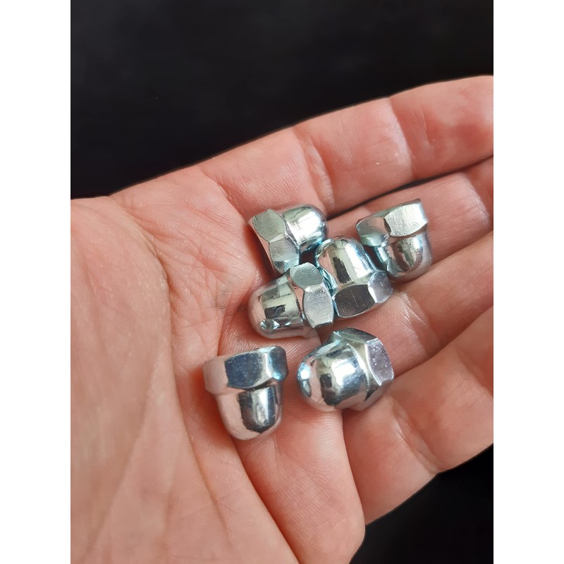 M8 Dome Hex Nuts Zinc Plated Steel Domed Hexagon Head