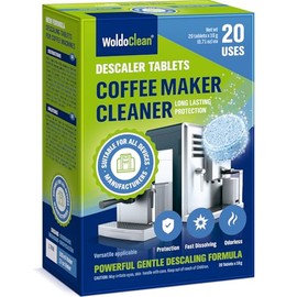 WoldoClean Coffee Machine Cleaner & Descaler Tablets - 20 Count