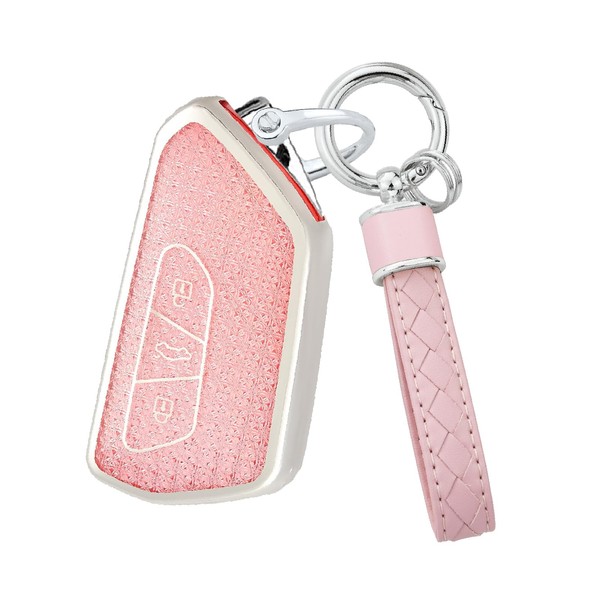 HIBEYO Autoschlüssel Hülle Kompatibel mit VW Golf 8 Seat Leon