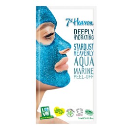 7th Heaven Stardust Heavenly Aquamarine Peel-Off Face Mask (Pack of 12) with Pressed Coconut to Deeply Hydrate and Nourish Skin - Ideal for Normal. Combination and Dry Skin