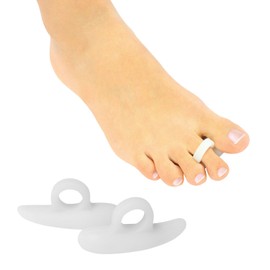 PRO 11 WELLBEING Toe Crests 100% Gel - Helps Hammer, Claw and Mallet Toes.1 Pair Two Sizes (Women's) White