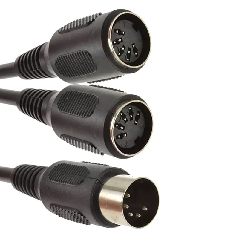 5 Pin MIDI DIN Y Splitter Cable Adapter 1 x