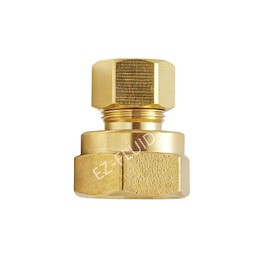 (10) EZ-Fluid 3/8 Comp x 1/2" FIP Compression x FIP Female Adapter Reducing Union Coupling Fittings Connector,LF Brass Compression Tube Fitting Safe for Drinking water Plumbing