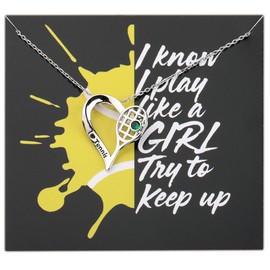 Tennis Lovers Gifts Tennis Racquet Necklace Tennis Sports Team Gift Tennis Coach Gift Play Like A Girl Tennis Racquet Gift for Women, Copper