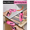 Durofort Pink Cordless Electric Screwdriver Set, 3.7V Rechargeable Small Electric