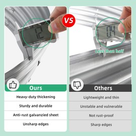 Gartist Gartist 6x3x1ft Thickening Galvanized Raised Garden Bed, Planter Box for Outdoor, Oval Larger Space Garden Bed Planter for Herbs, Vegetables, Fruits