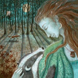 Fiesta Studios Wendy Andrews Goddess Lady Moon Serenity 8x8 Ceramic Printed Tile