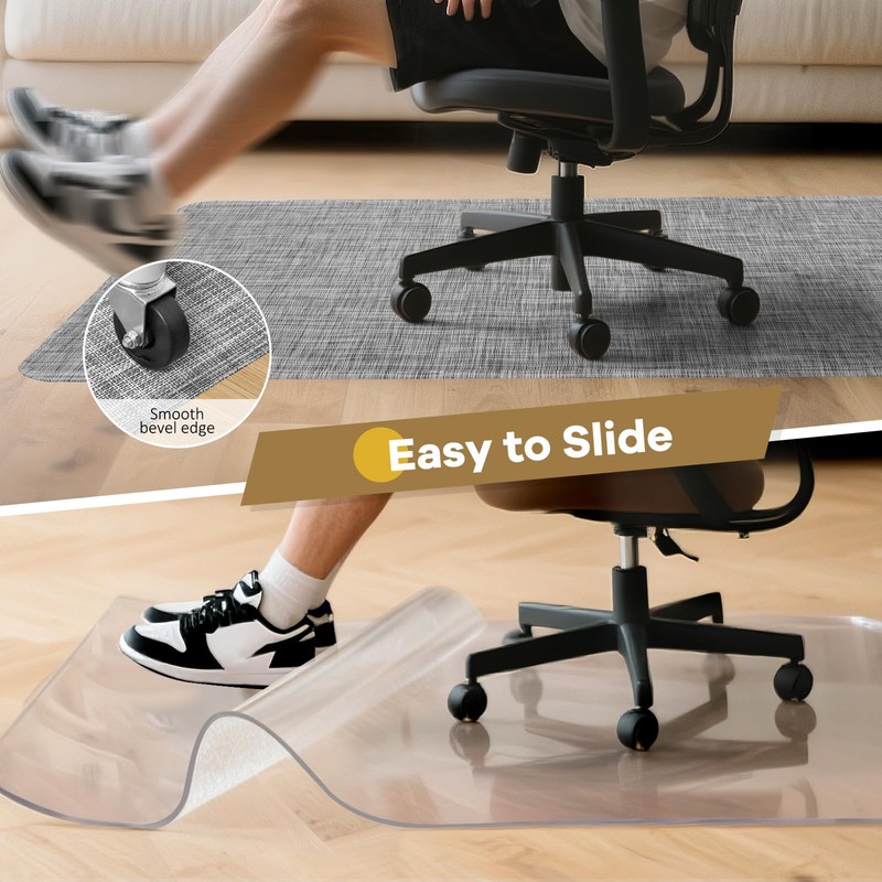 BesWin Large Office Chair Mat for Hardwood Floor, 48" x