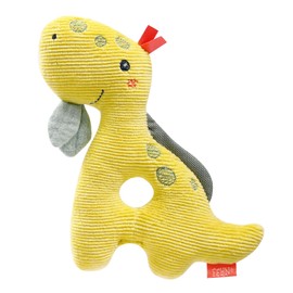 Fehn Baby Ring Grip Toy Dino - Motor Skills Toy with Rattle - Cuddly Toy for Playful Early Childhood Learning - Baby Toy & Faithful Companion for Babies and Toddlers from 0+ Months