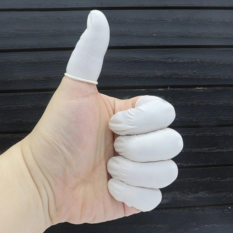 100 Pcs Finger Cots Disposable Latex Finger Covers Anti-Static Protective