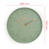 MPM Quality Design Wall Clock, Green, Modern Plastic Clock, Glass,
